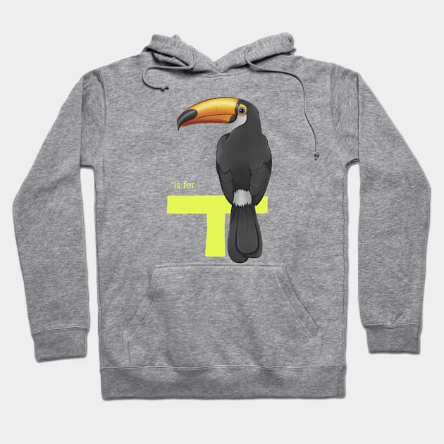 T is for Toucan Hoodie by Art by Angele G